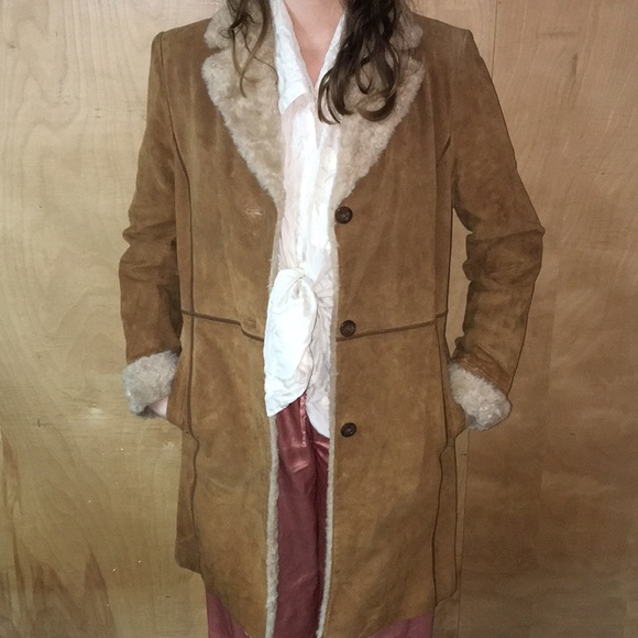Gallery Jackets & Blazers - Vintage 90’s Leather Shag Coat